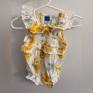 Baby girl sunflower one piece onesie